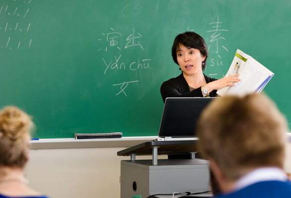 Ying Leach teaching in class